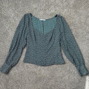 Women's Green Corset Floral Top